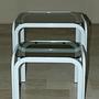 Couchtische 3er Set Vintage Metall Glas 1980er Jahre 2