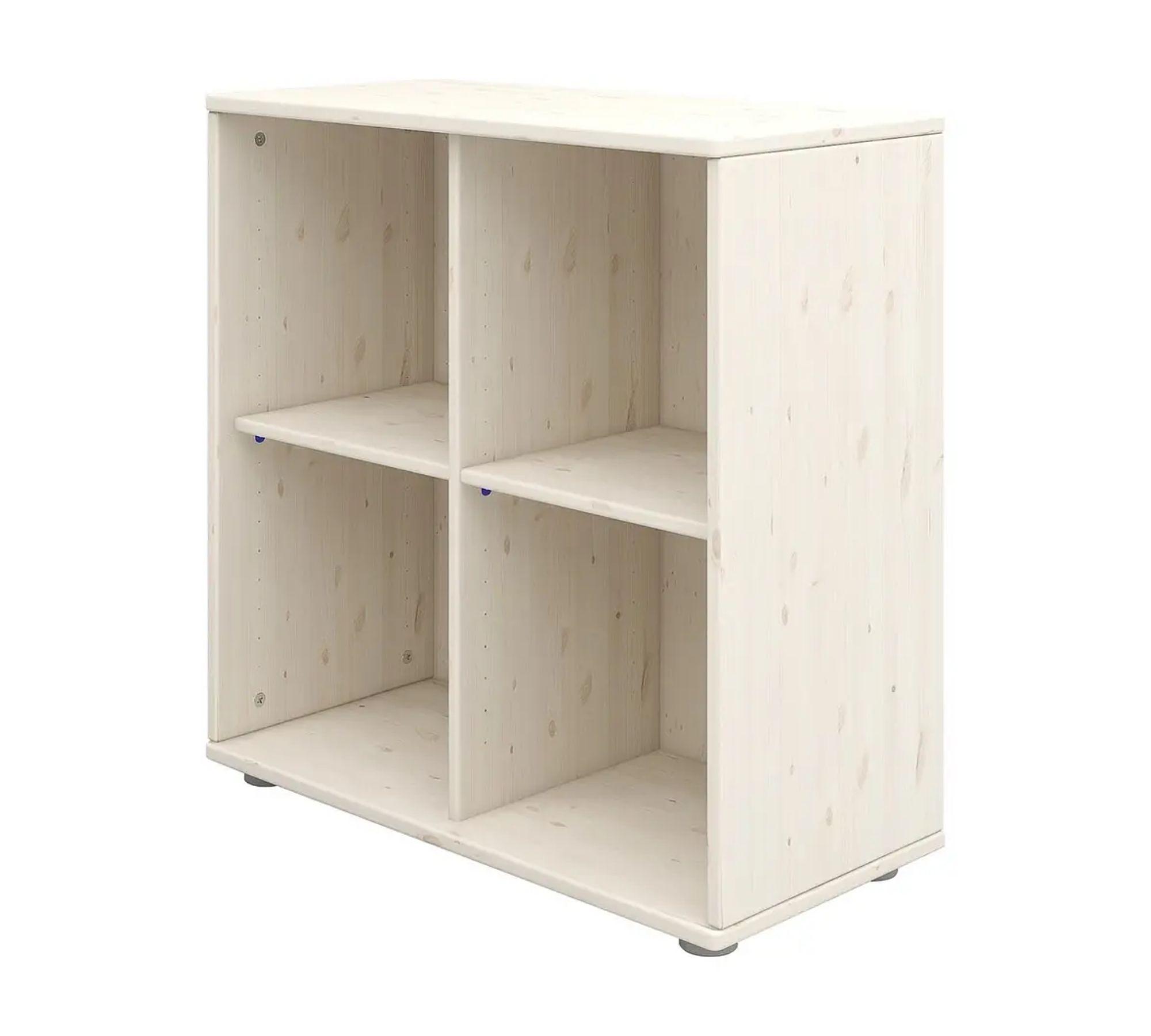 Bücherregal, 4 Fächer Holz Weiß 1