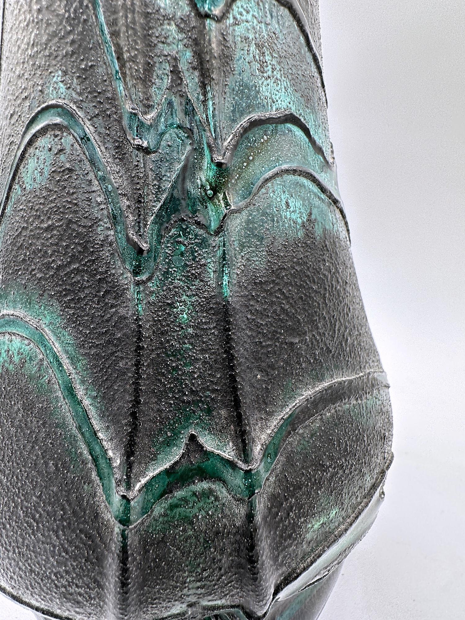 Vintage Flower vase Glass Green Germany 1990s 6