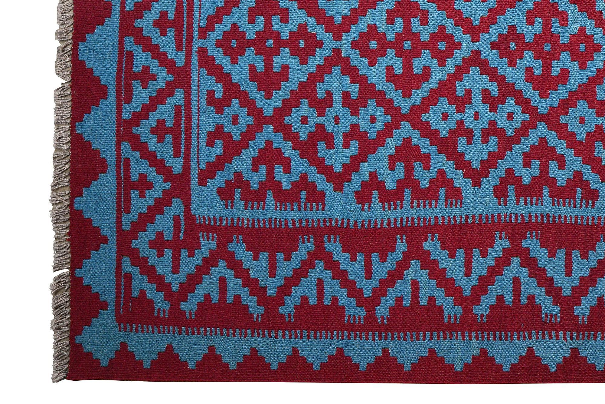 Kilim Gashgai Teppich Blau 0