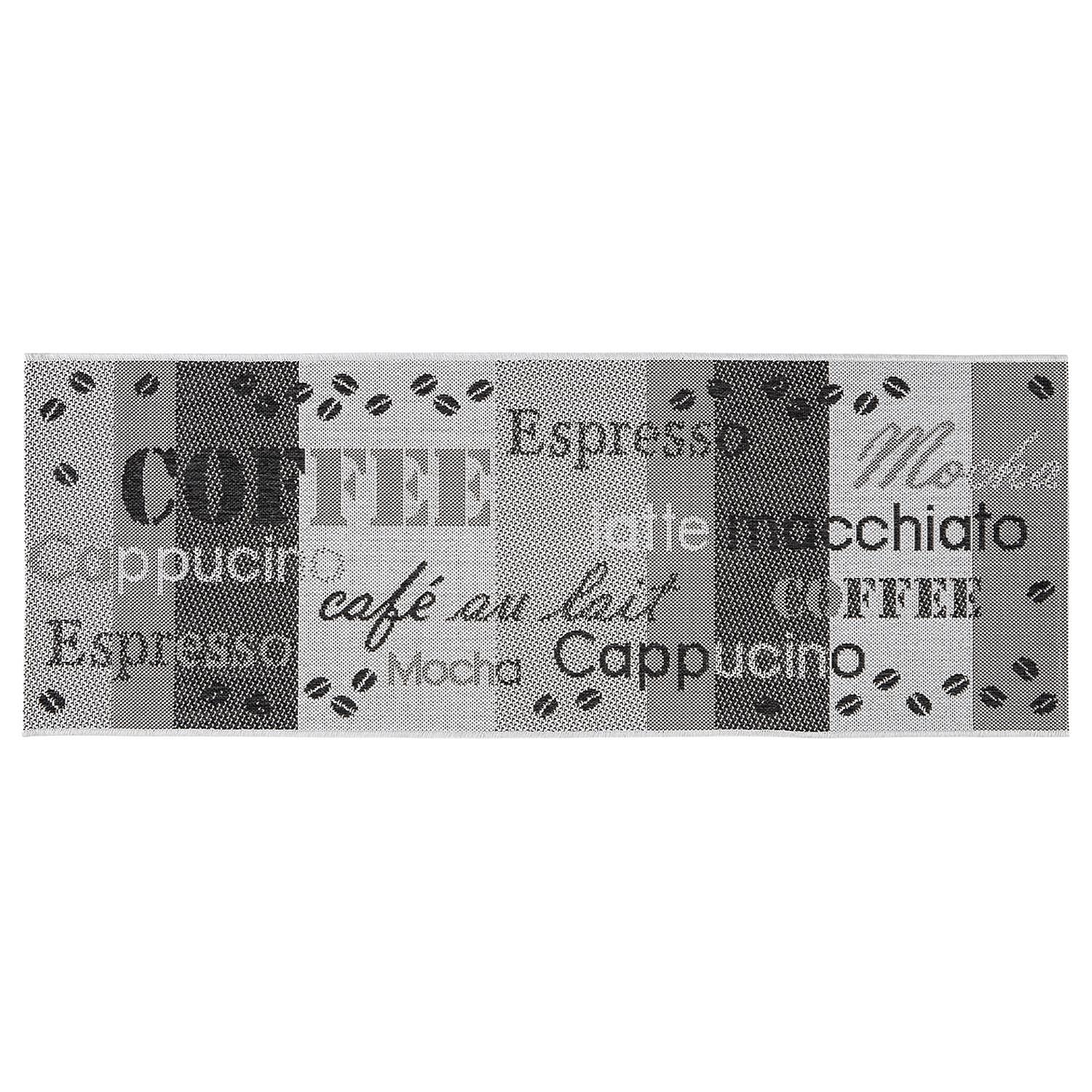 Kitchen Runner Arizona I Synthetic Fiber Grey Black 67 x 180 cm 0