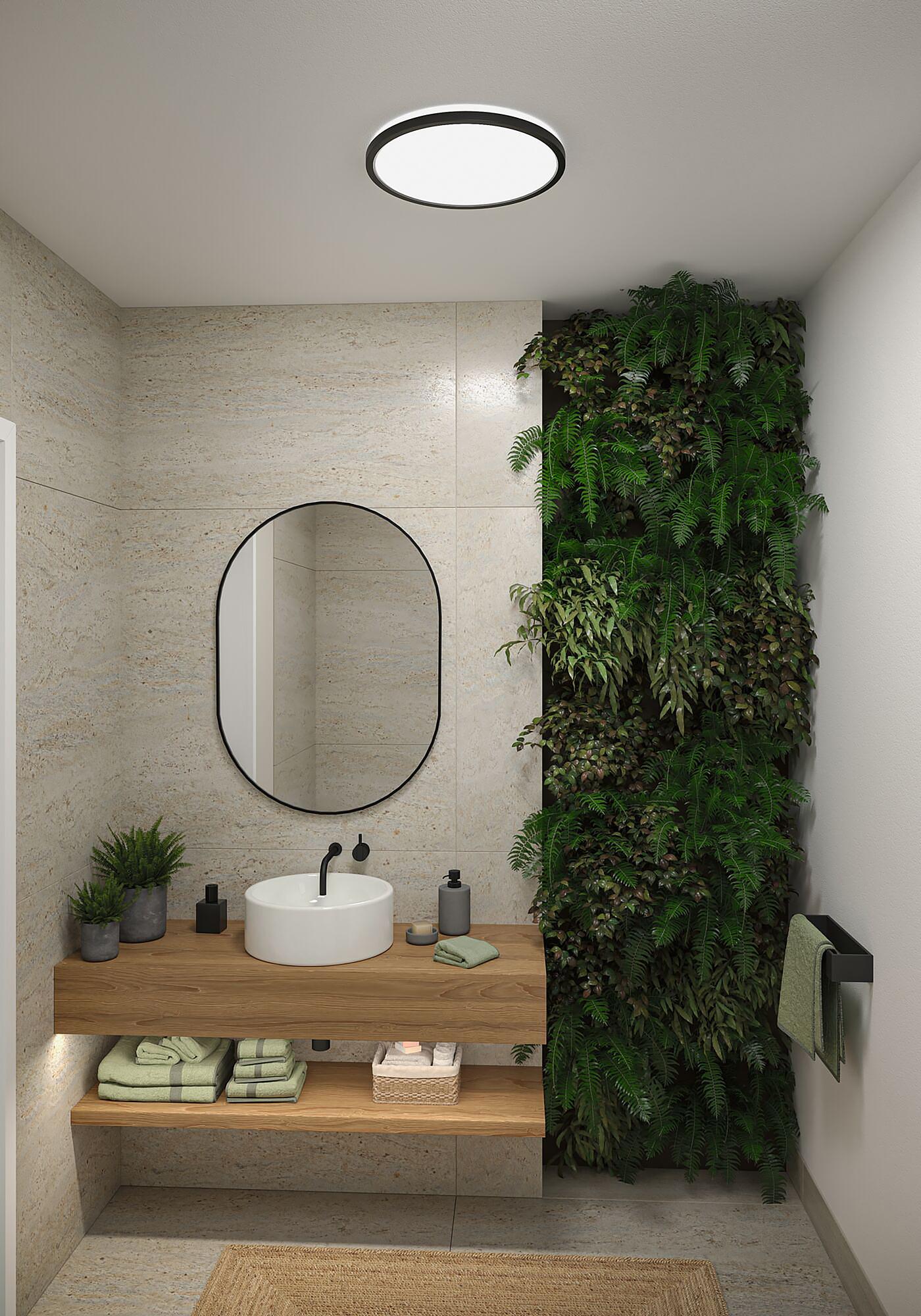 Atria Shine WS Round LED Ceiling Light Plastic Black 3