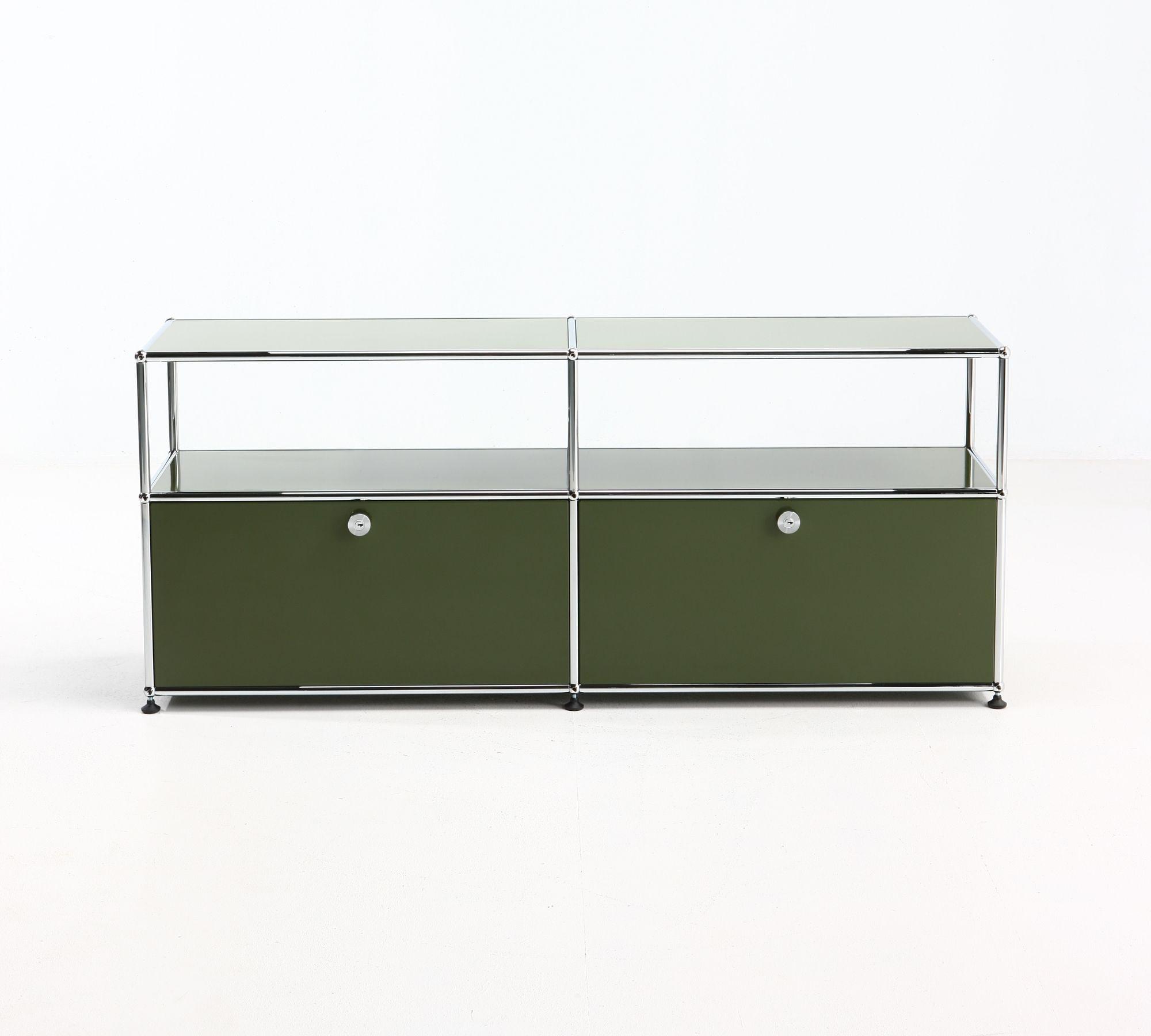 Sideboard 2x1 Mit 2 Klapptüren Olivgrün 0