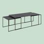 Couchtischset Marmoroptik Schwarz  2