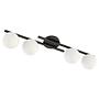 Ceiling Light Cairo 4-Light Steel Opal Glass Black 4