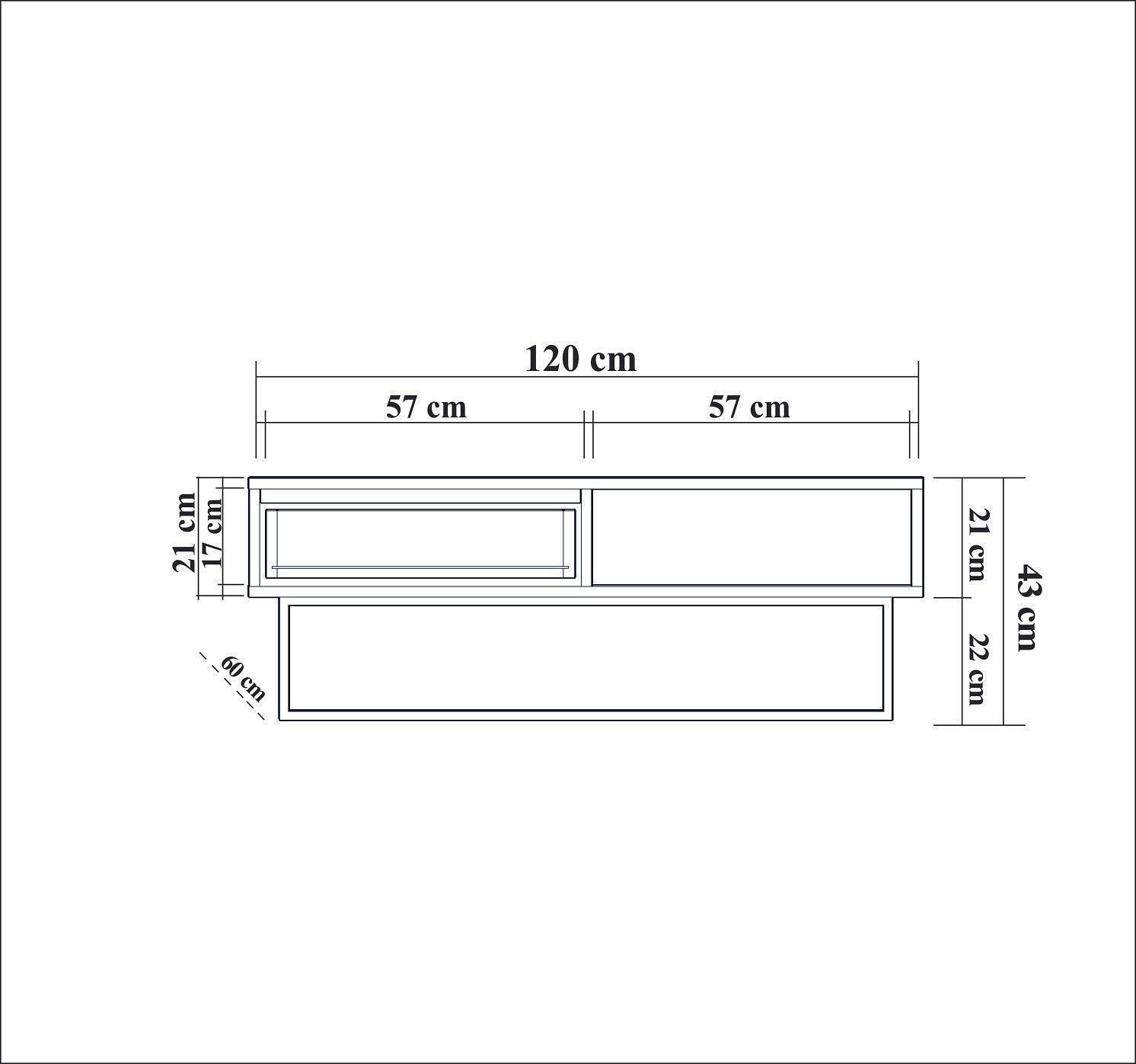 Dale Couchtisch Holz Walnuss Schwarz 6