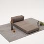 Comfort Schlafsofa 2-Sitzer mit Hocker Grau 4