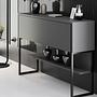 Luxe Sideboard Holzfurnier Schwarz Anthrazit 2