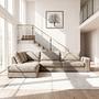 Corner Sofa Easton Left 3-Seater Fabric Beige 2