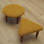 2-Piece stool set brown mustard yellow 1990s 6