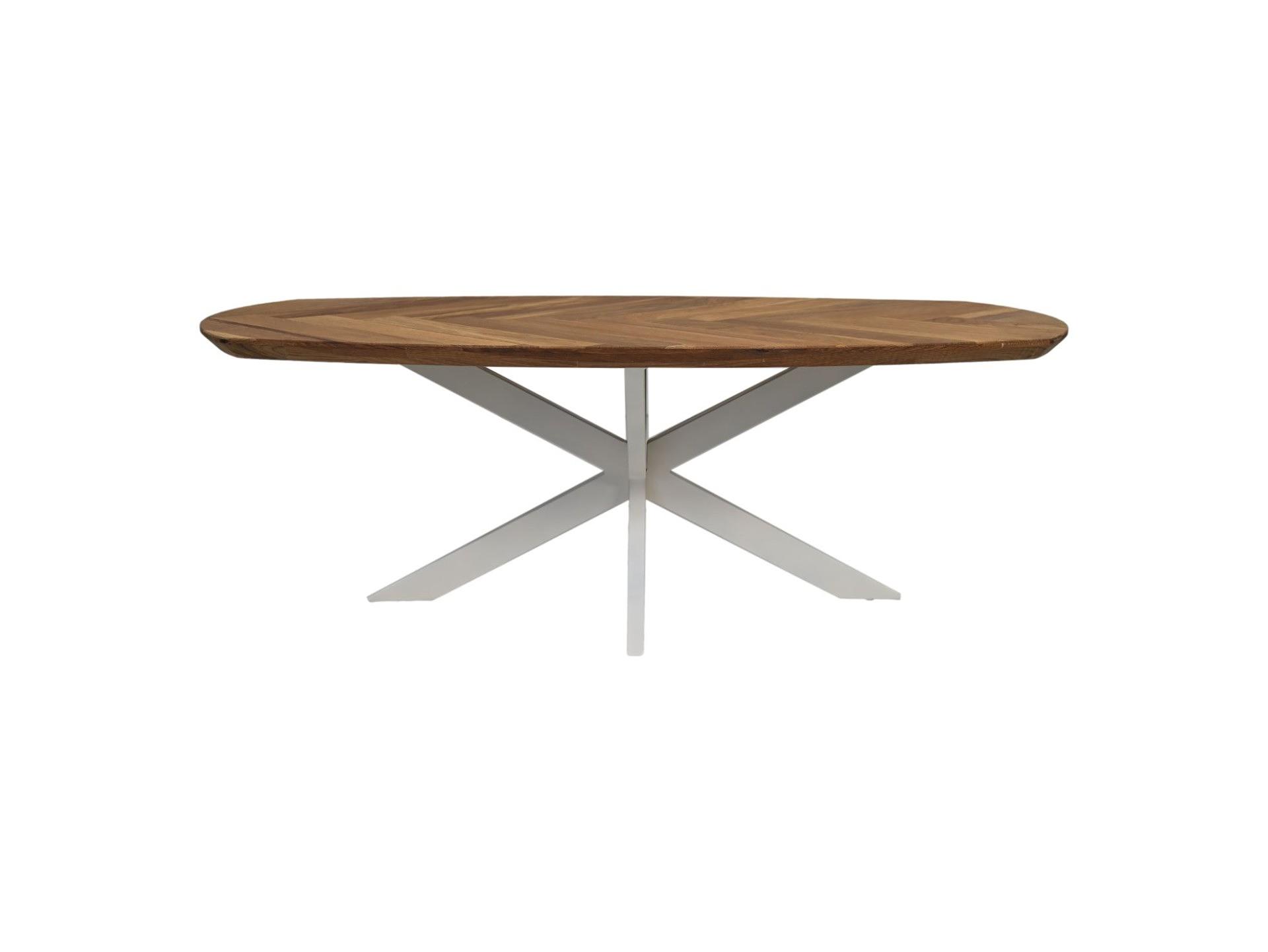 Fishbone Couchtisch Eiche Metall 0