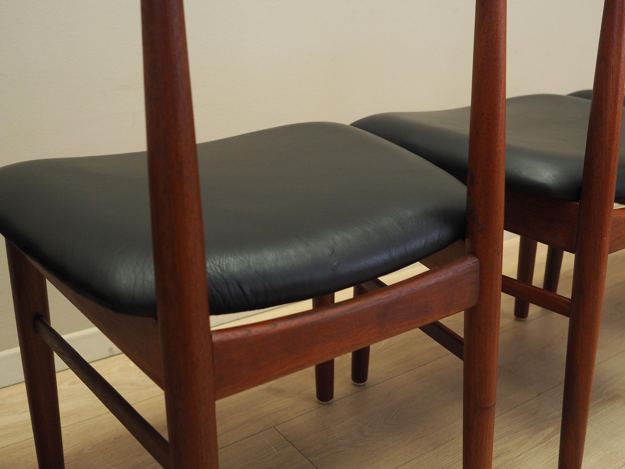 4x Vintage Dining Chair Teak Wood 1960s 12