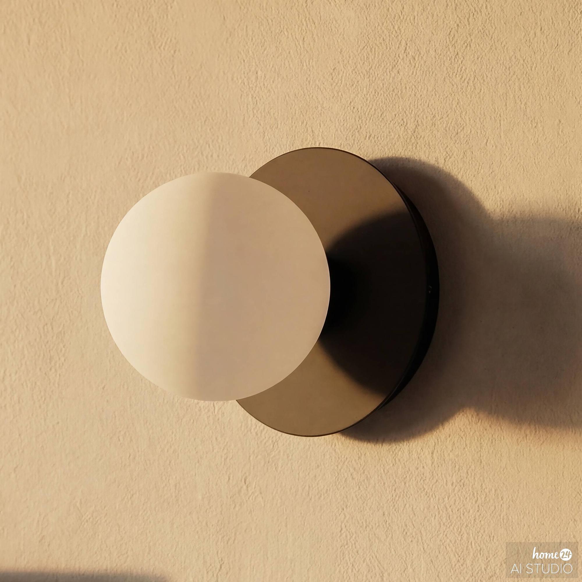 Wall lamp Valto 1-Light Iron Opal glass 0