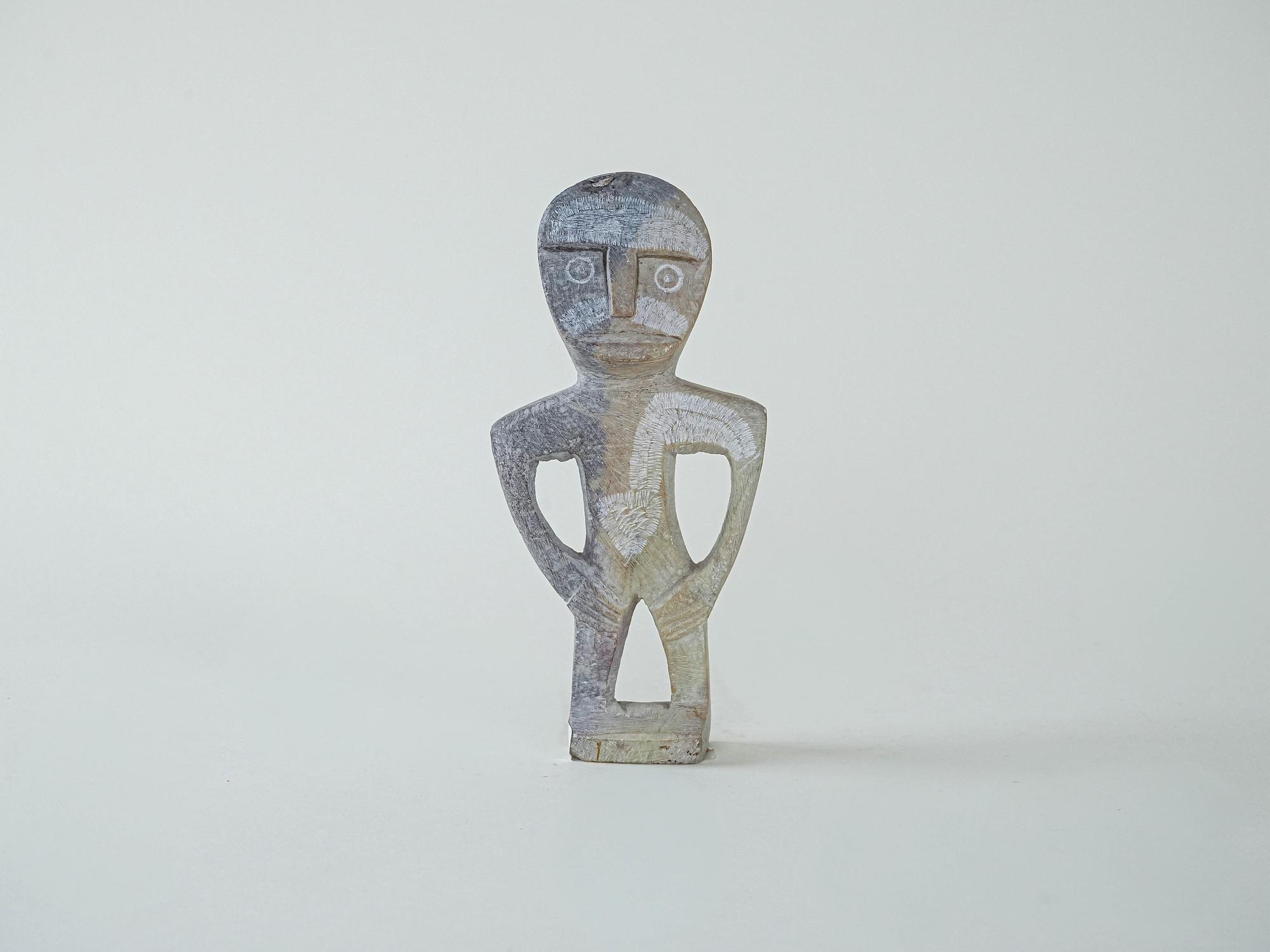 Steintotem-Figur Grau 1970er Jahre 2