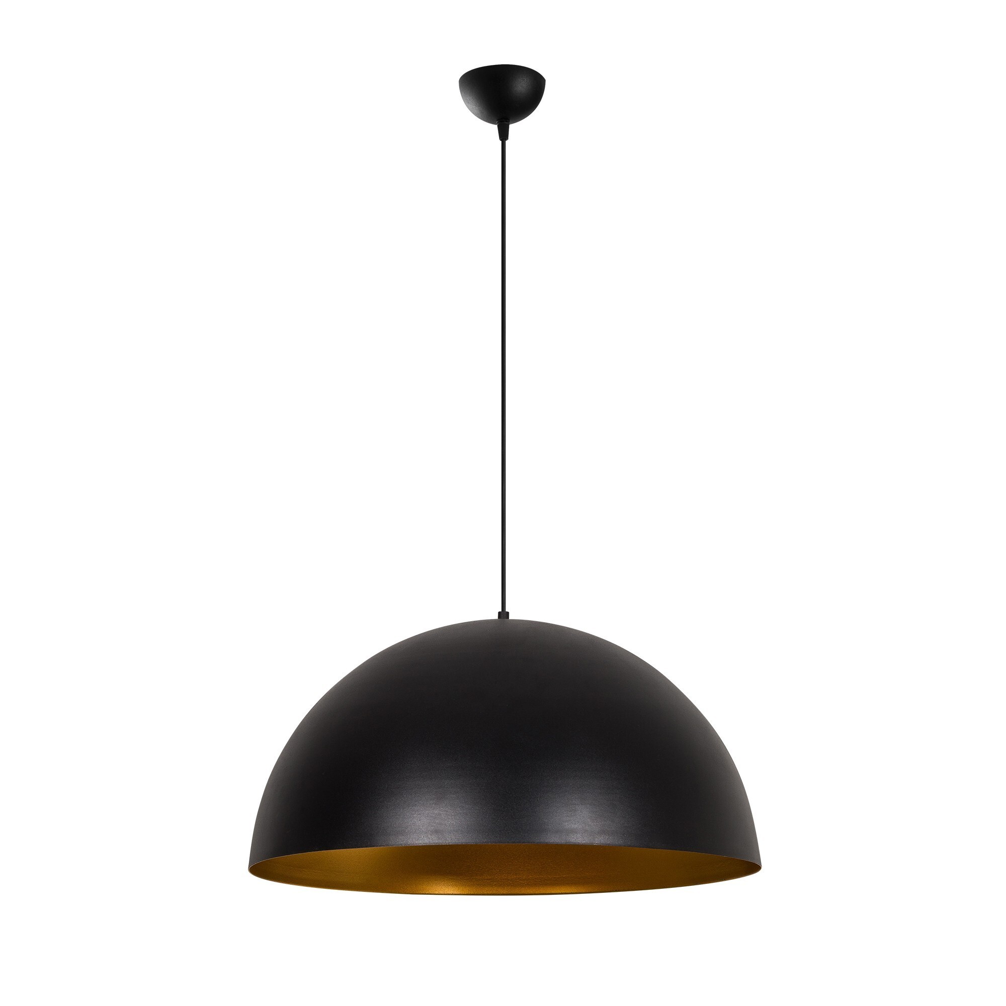 Lampada a sospensione Grande Metallo Nero Oro Ø 60cm 2