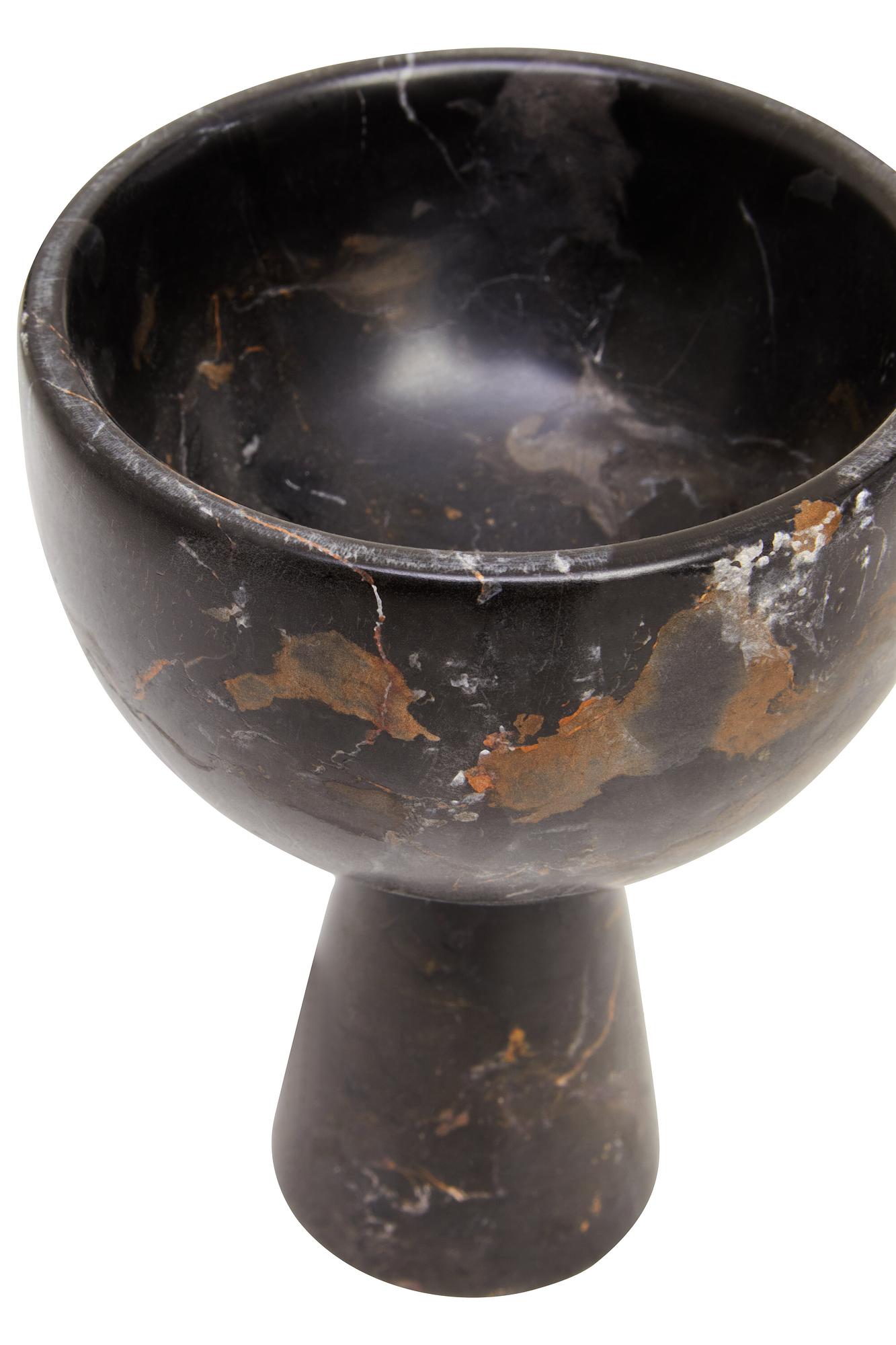 Salmo Kleine Schwarze Marmor Säule Schale
 0