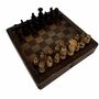 Schachbrett Antik Holz Braun 0