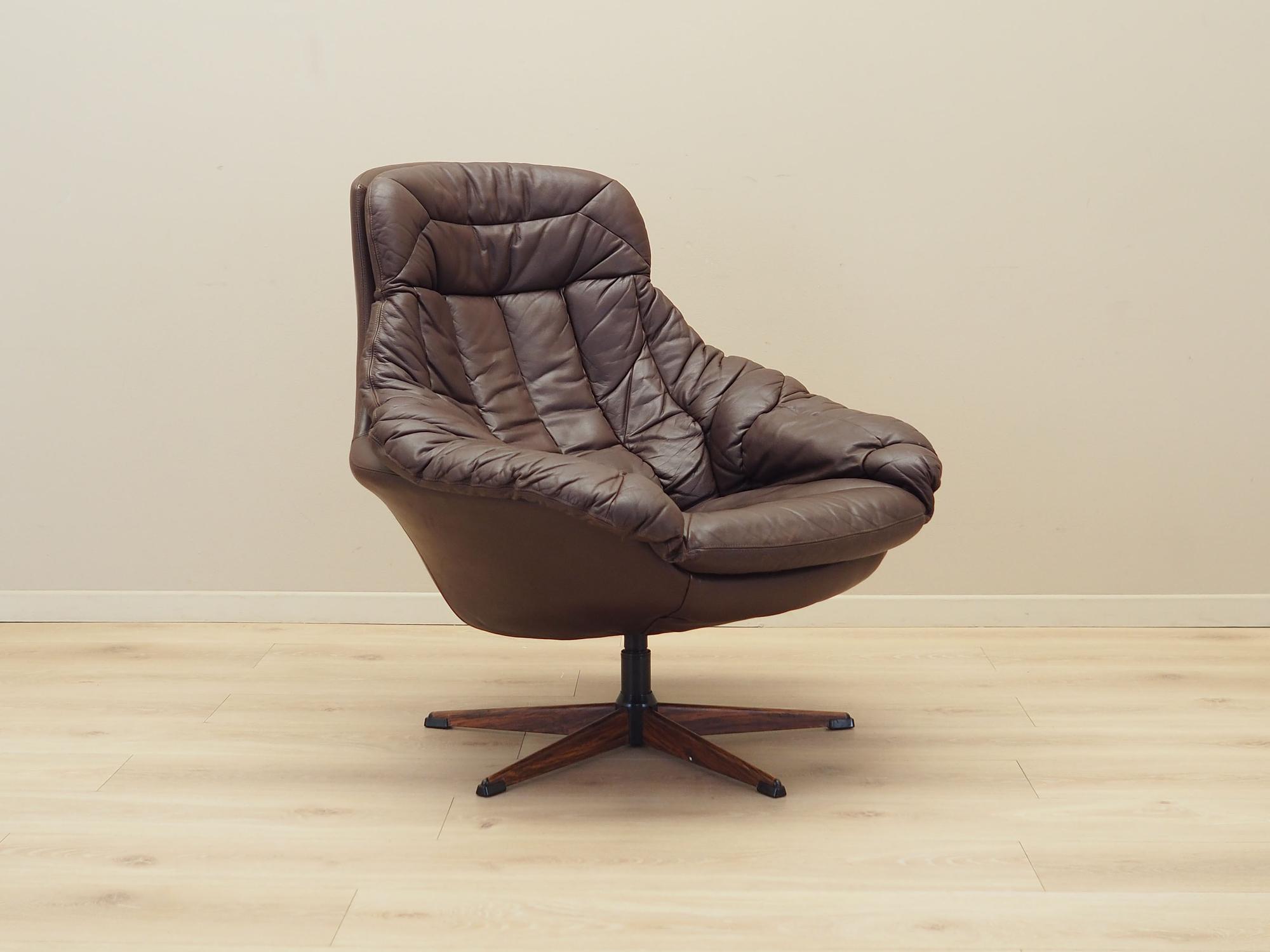 Drehbarer Sessel Leder 1960er Jahre 8