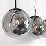 3-Flammig Pendelleuchte Bollique Eisen Rauchglas Schwarz 3