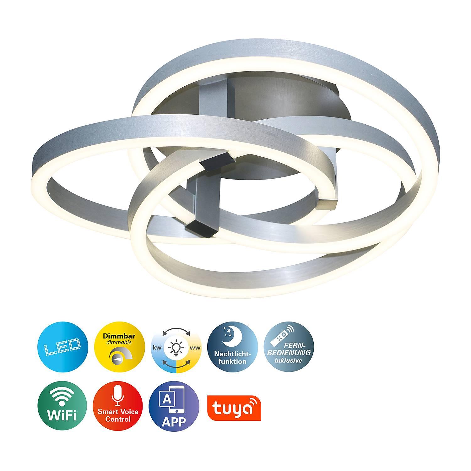 Divora LED-Deckenleuchte Acrylglas Aluminium 1-flammig 2