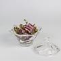 Vintage Bonbonniere mit Deckel Italien Glas 0