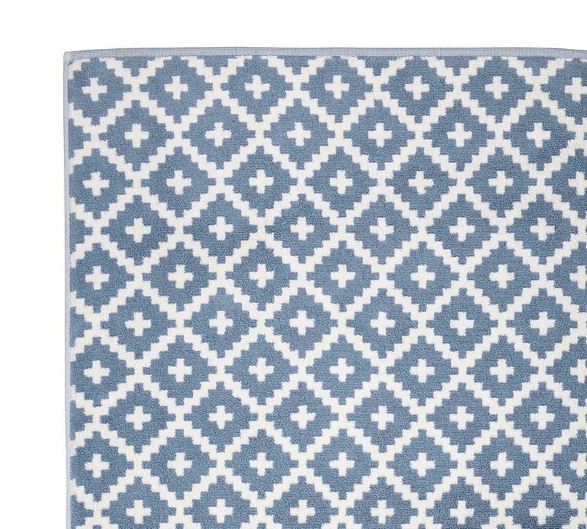 Badematte Frottee Blau Gemustert 67 x 120 cm 1