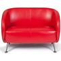 ST. LUCIA 2-Seater Sofa Faux Leather Red 0