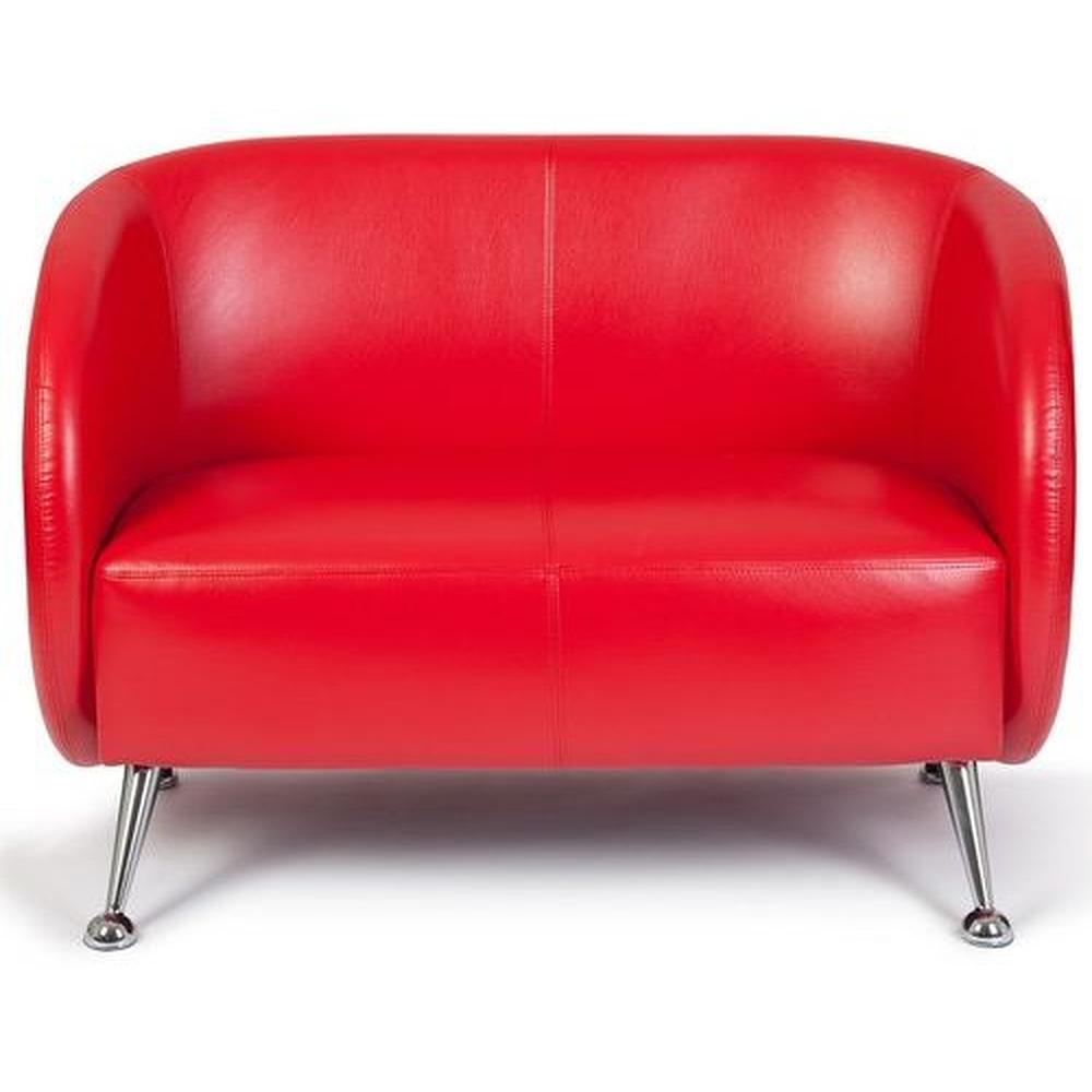 ST. LUCIA 2-Seater Sofa Faux Leather Red 0