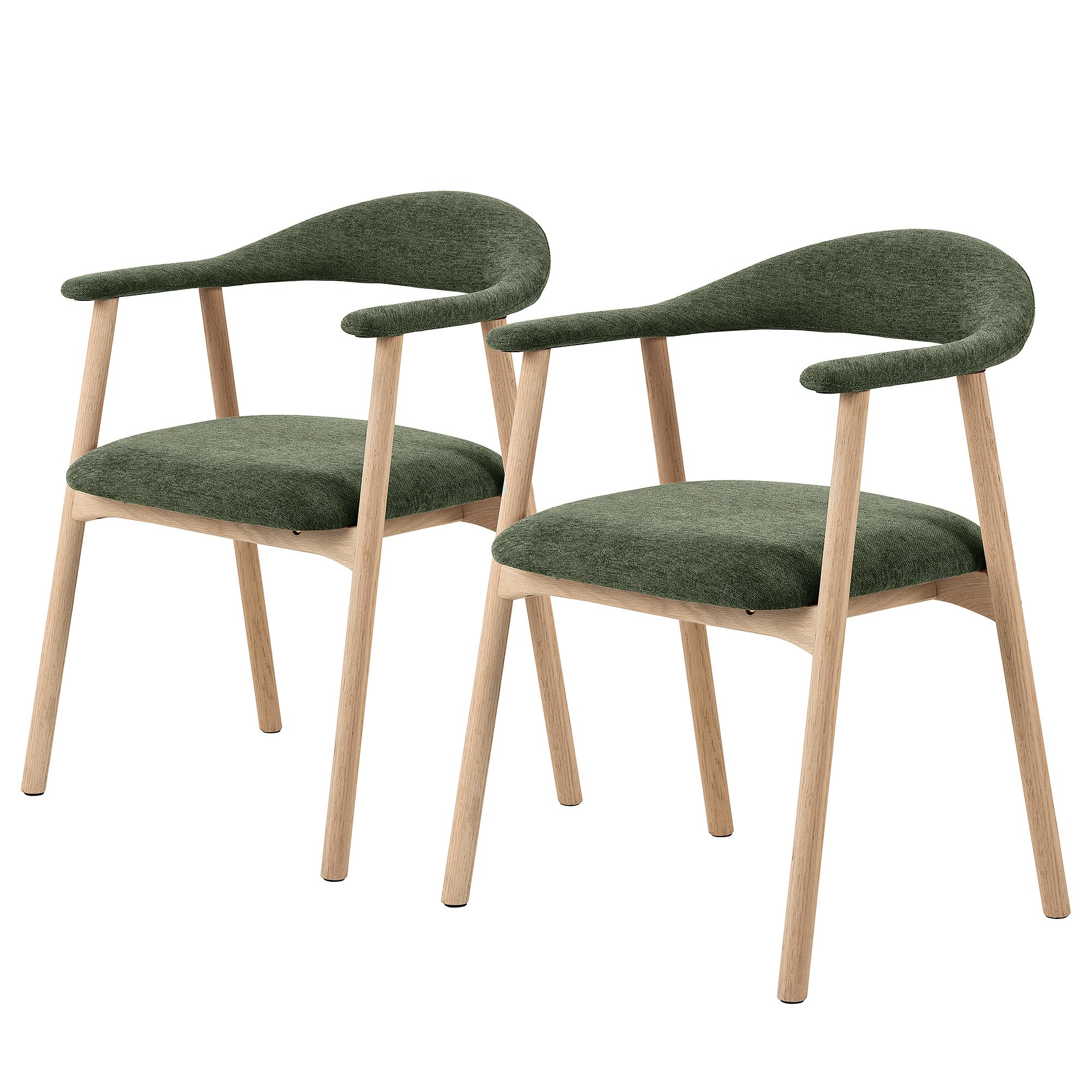 2x Armlehnenstuhl MESITA Webstoff Aphra Dunkelgrün 0