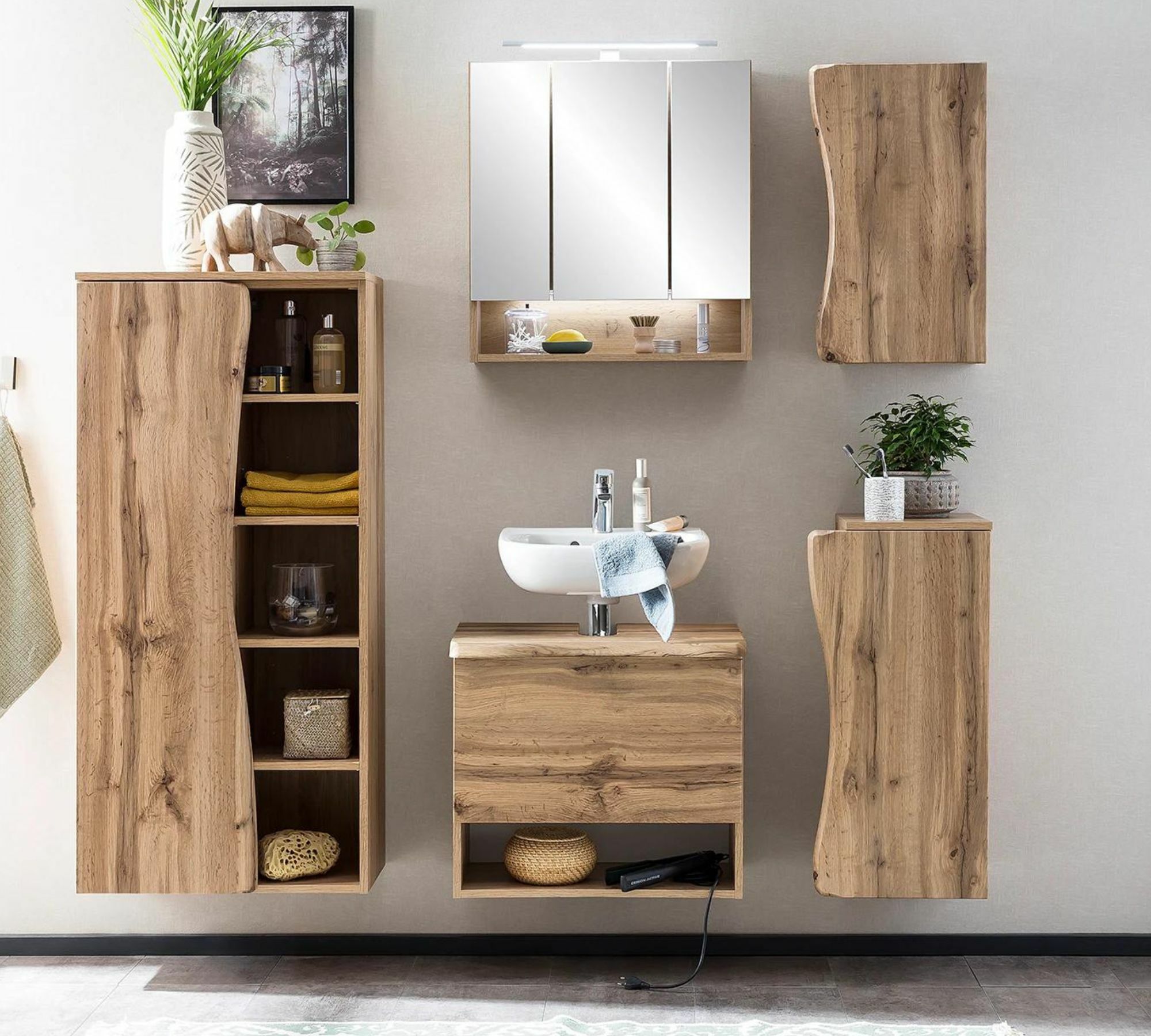 Hängeschrank Holz Braun 5