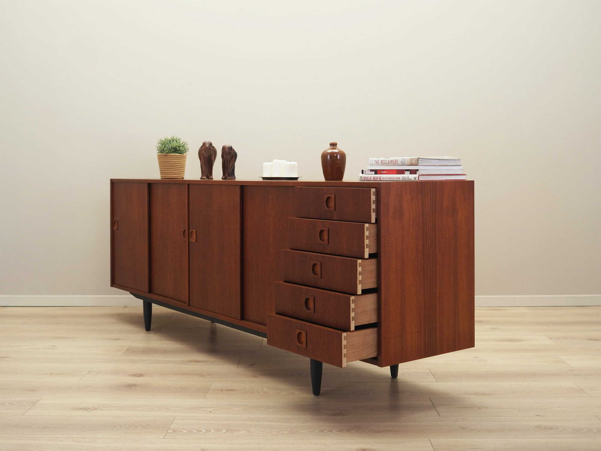 Vintage Sideboard Teakholz Braun 1960er Jahre 4