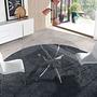 Runder Esstisch Glas Chromstahl Silber Ø 130cm 3