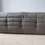 Togo Sofa 3-Sitzer Madras-Leder Aschgrau 5