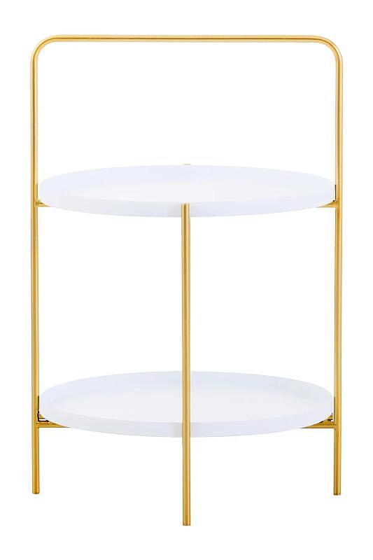 Trosa Two Tier Weiß und Gold Beistelltisch
 3