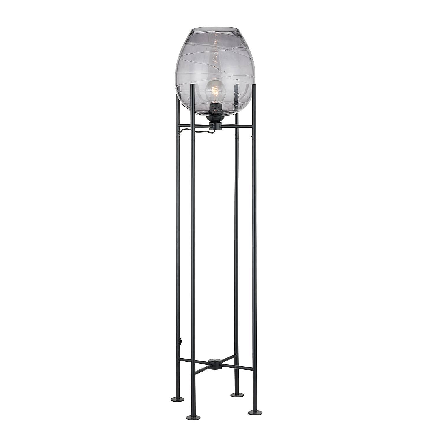 Cutler Floor lamp Iron Smoked glass 1-light 0