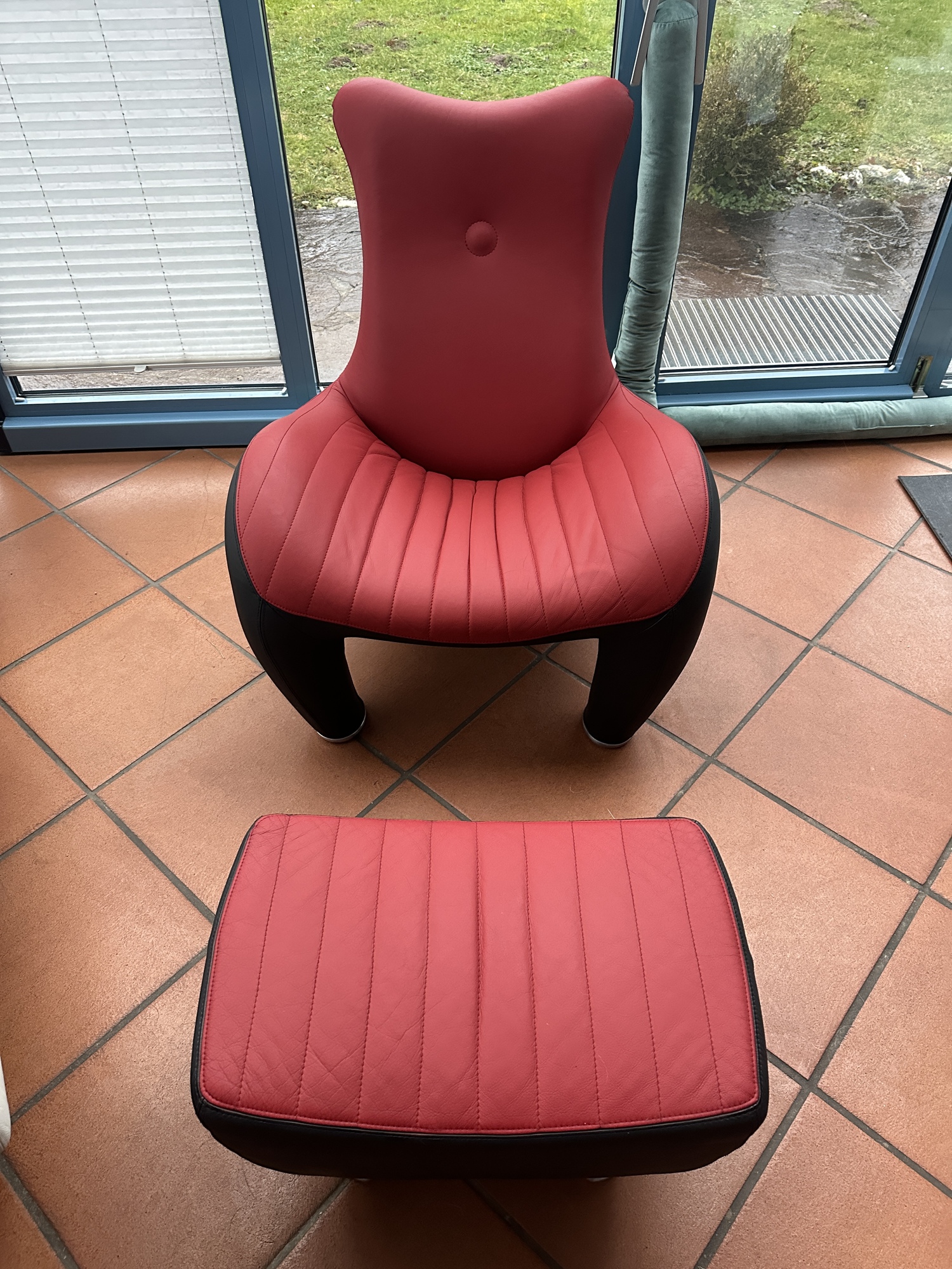 Balou Sessel & Hocker Leder Rot 0