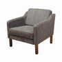 Vintage armchair beech wood velvet grey 1970s 0