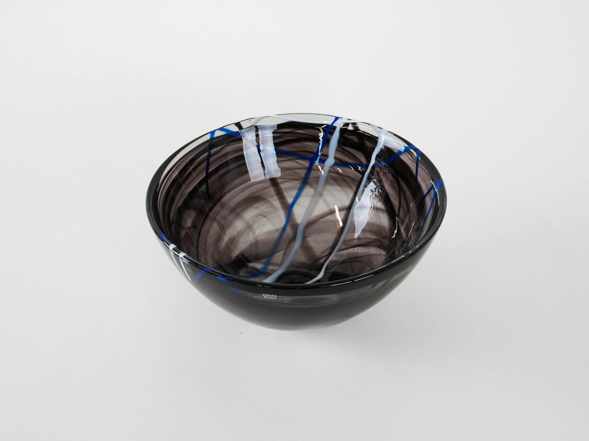 Contrast Glass Bowl Blue 1980s 2