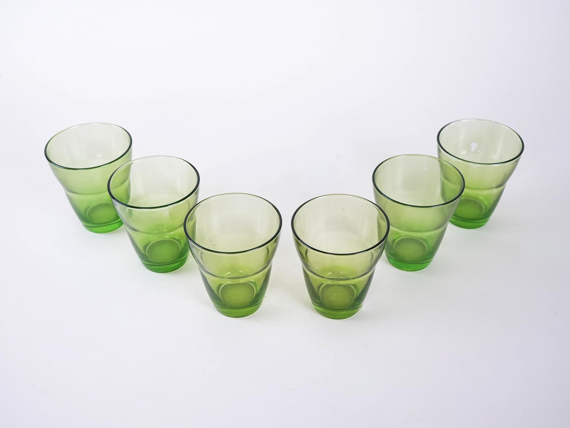 Glassware Set Green 1980s 3