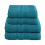 4-tlg. Handtuch- Set Baumwolle Türkis Öko-Tex Standard 100 0