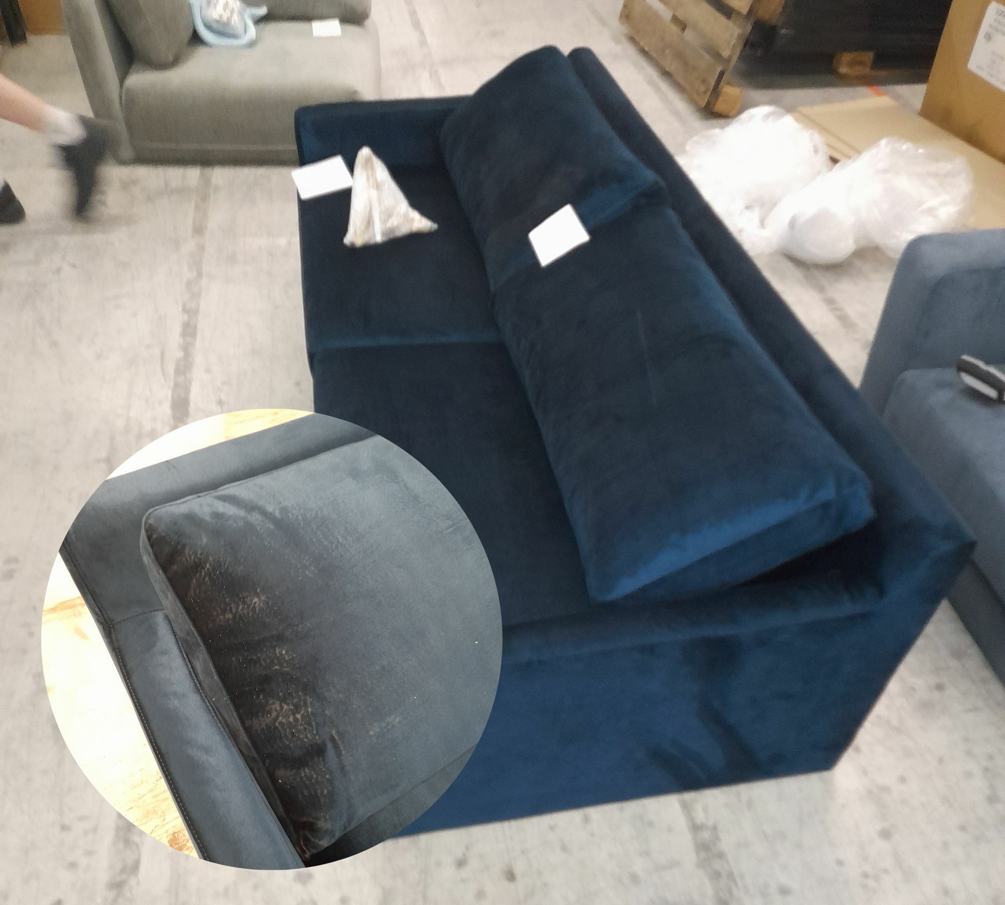 Astha Sofa 3-Sitzer Velour Lux Petro 6