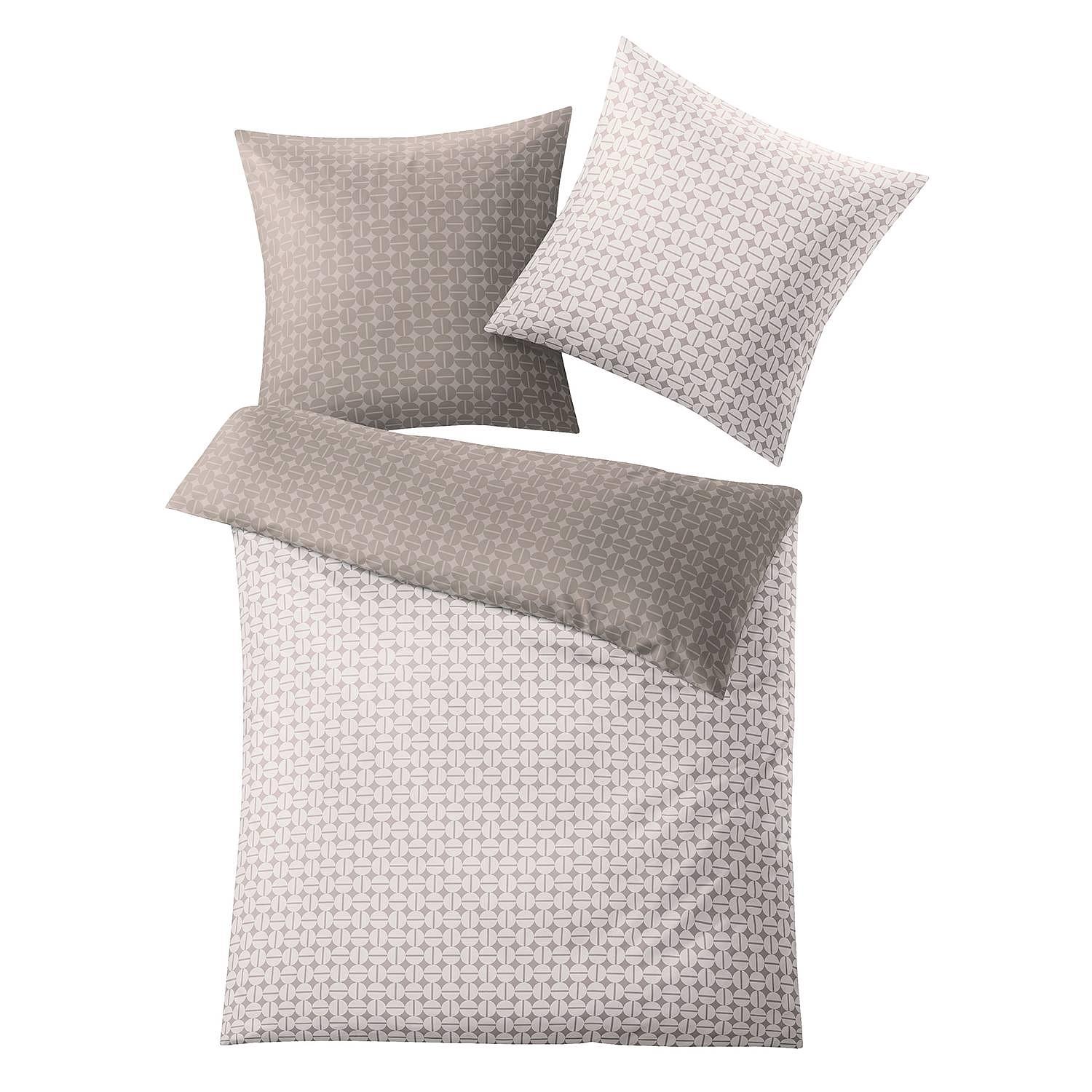 Punto Bettwäsche Set Wendbar Baumwolle Taupe 135 x 200 cm 1