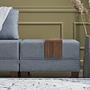 Fly Ecksofa Links mit 2 Hockern Blau 3