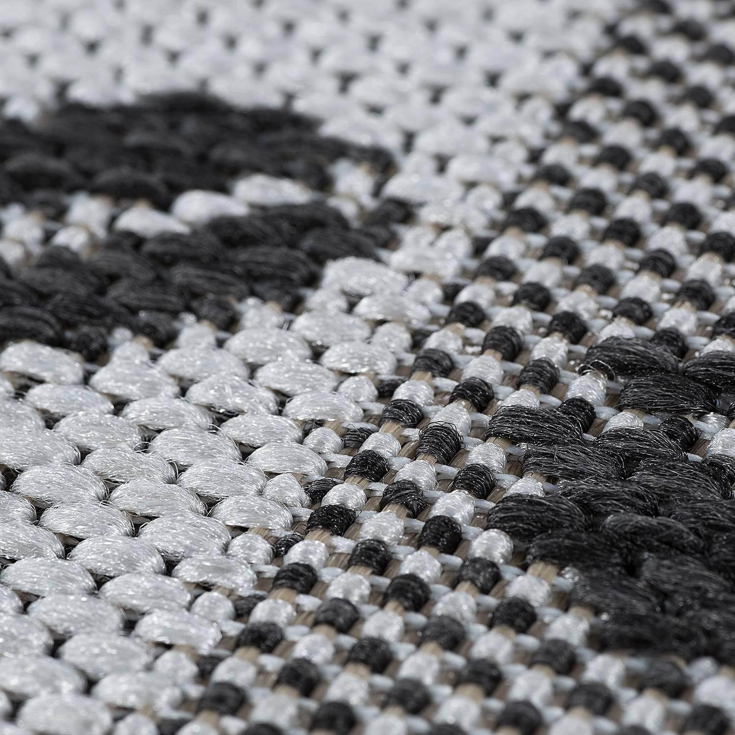 Kitchen Runner Arizona I Synthetic Fiber Grey Black 67 x 180 cm 1
