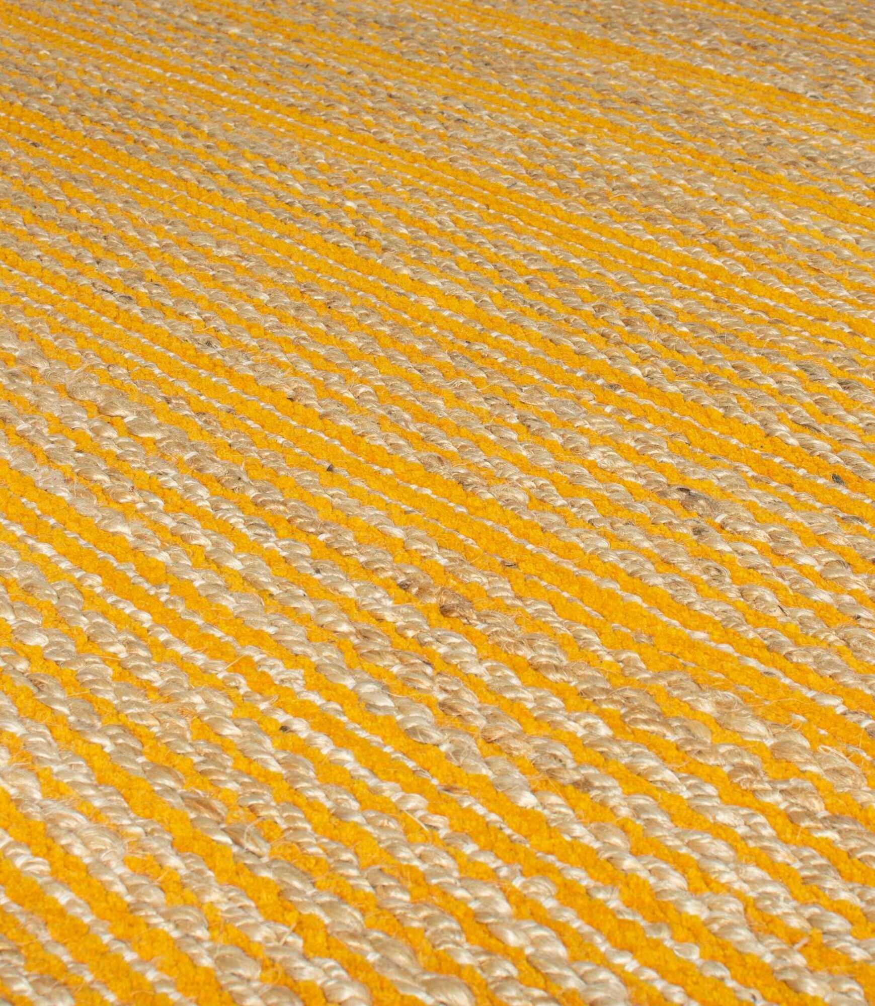 Jute-Chenille-Teppich Equinox Handgewebt Ockergelb 160x230 2