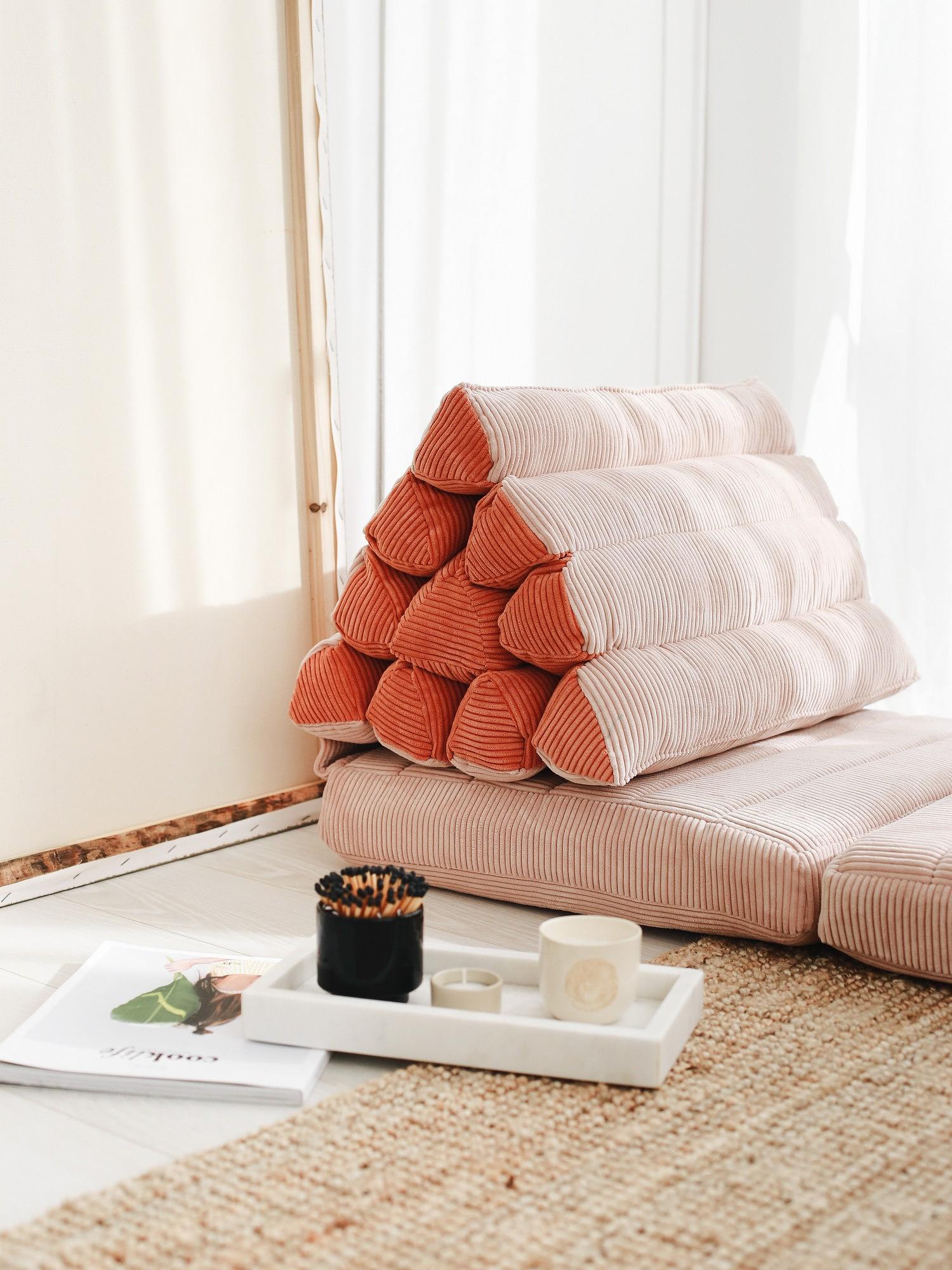 The Keyf Foldable Pillow Velvet Pink 3