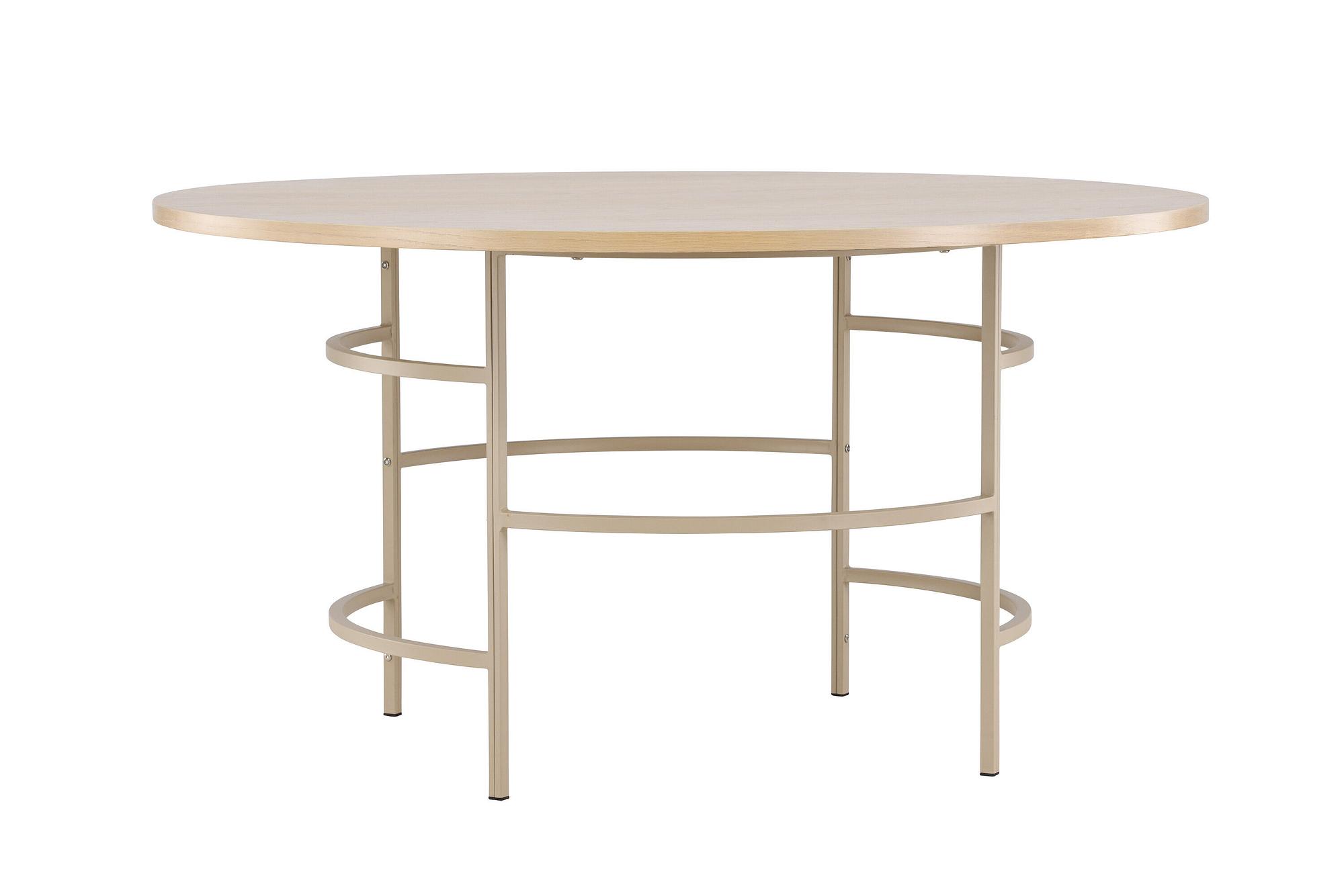 Copenhagen Dining table Wood Metal Beige ⌀140cm 7