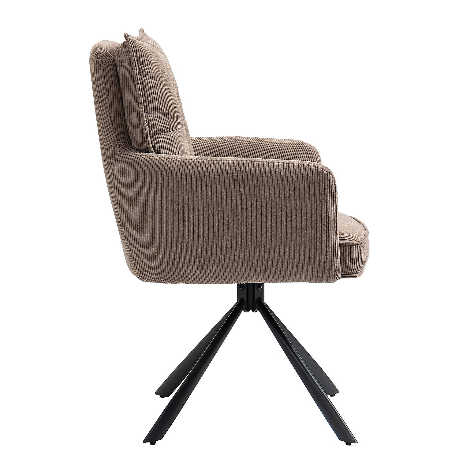 DIDRIP Drehbarer Armlehnenstuhl 2er-Set Cord Braun 4