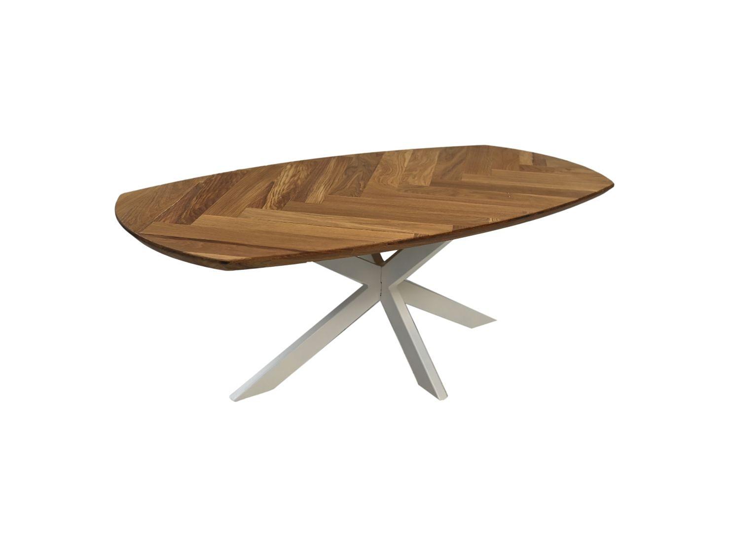 Fishbone Couchtisch Eiche Metall 2