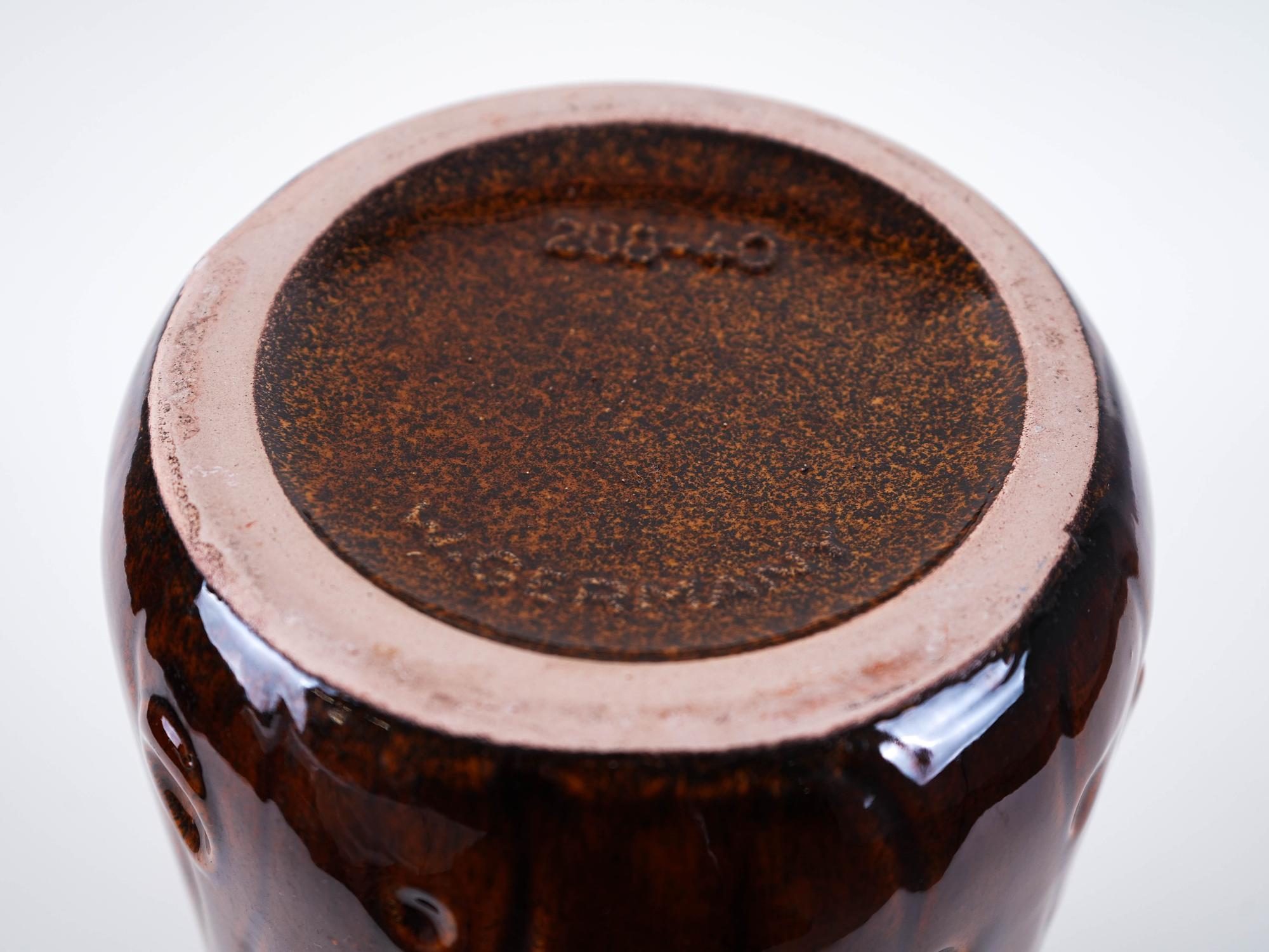 Ceramic Vase Brown 1960s 7